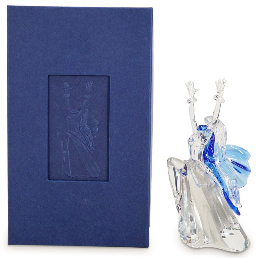 Swarovski 2002 Magic of Dance Isadora Crystal Figurine: DESCRIPTION: A Swarovski Magic of Dance Isadora crystal figurine. 2002 Collectors Society. This piece was modelled after dancer Isadora Duncan. Marked with Swarovski hallmarks and with original box. C
