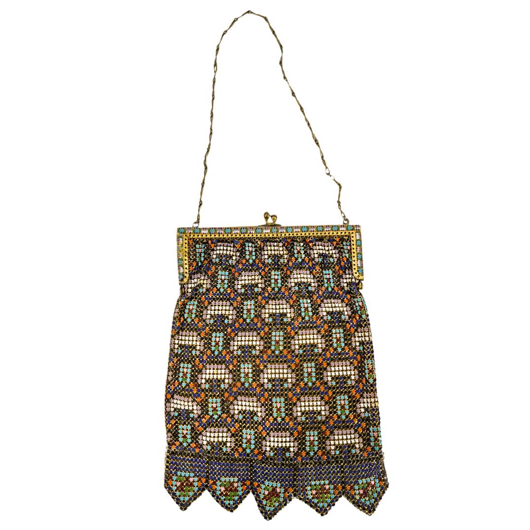 Antique Whiting & Davis Enamel Mesh Bag (1 of 3)