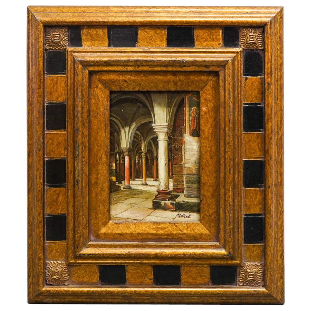 Cabot Church Interior Oil Painting on Board (1 of 5)