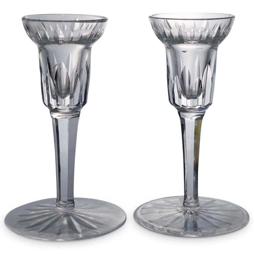 (2 Pc) Pair of Waterford Crystal Candleholders (1 of 1)