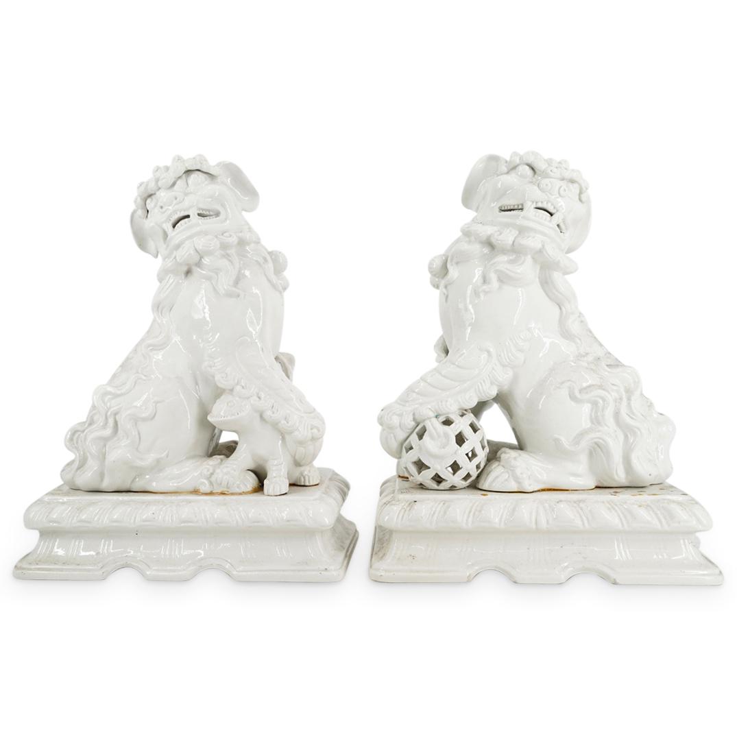 Pair of Mid Century Italian Chinoiserie Ceramic Foo Dogs (1 of 15)