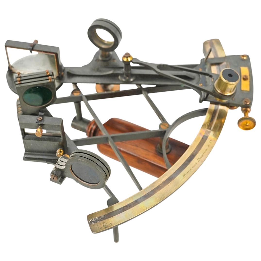 Antique English H. Hughes And Son Sextant In Wood Box (1 of 19)