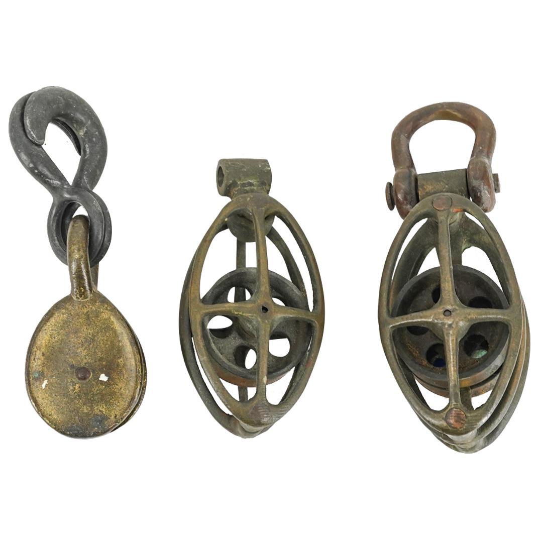 (3 Pc) Metal Nautical Ship's Blocks (1 of 9)