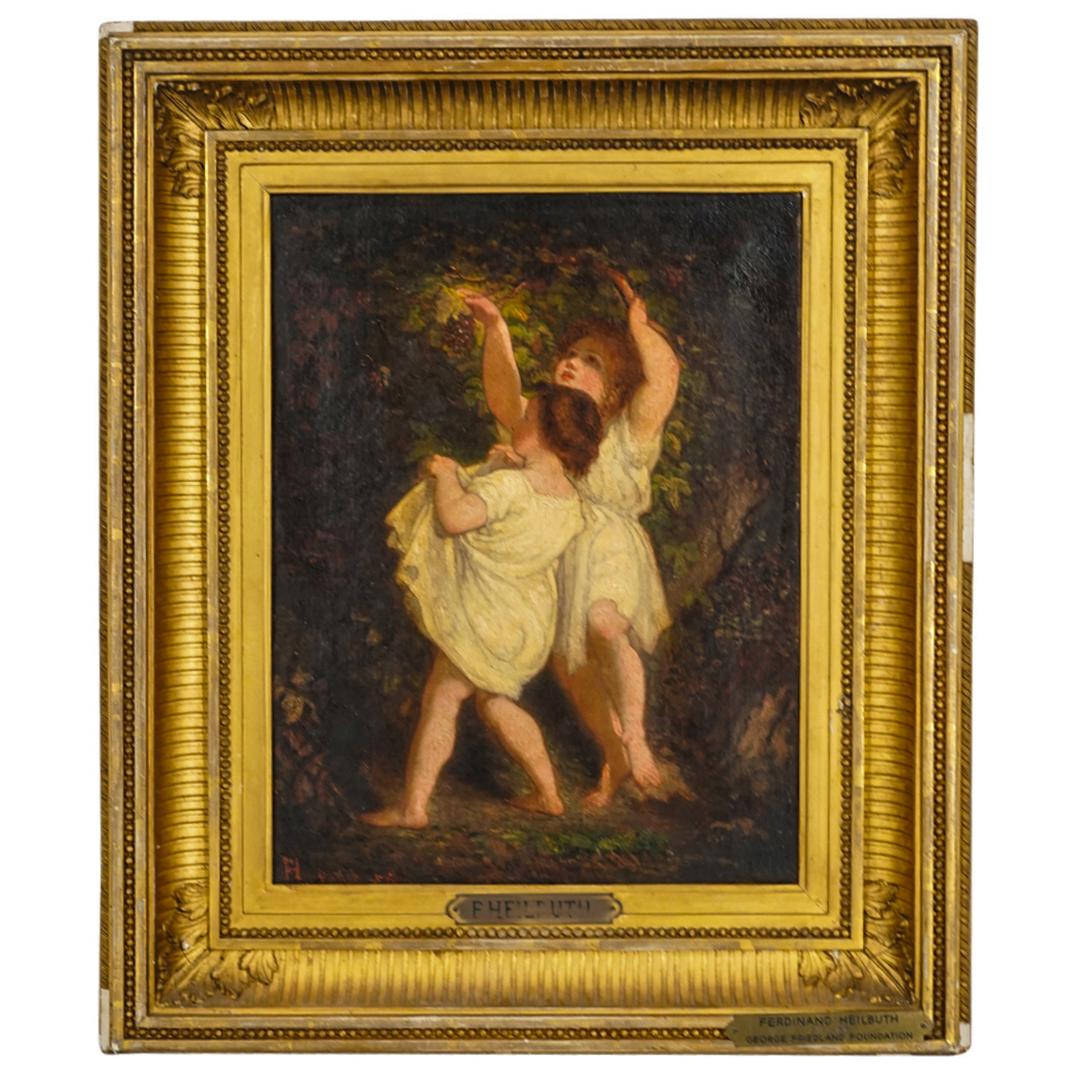 Ferdinand Helibuth, (France, 1826-1889) "Little Arbor Robbers" Oil on Canvas Painting (1 of 6)