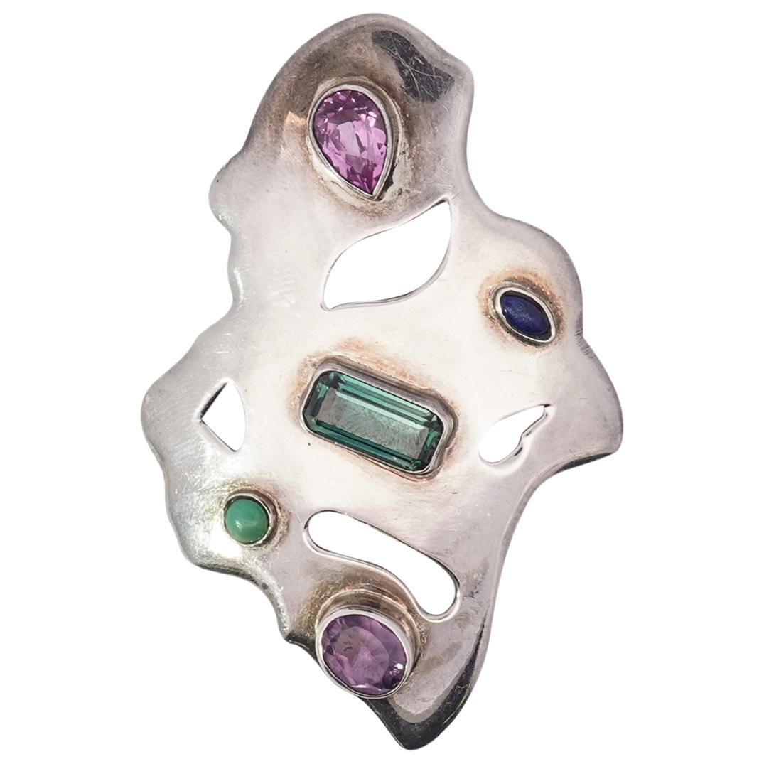 Misty Taylor Sterling Silver and Semi Precious Stone Brooch (1 of 3)