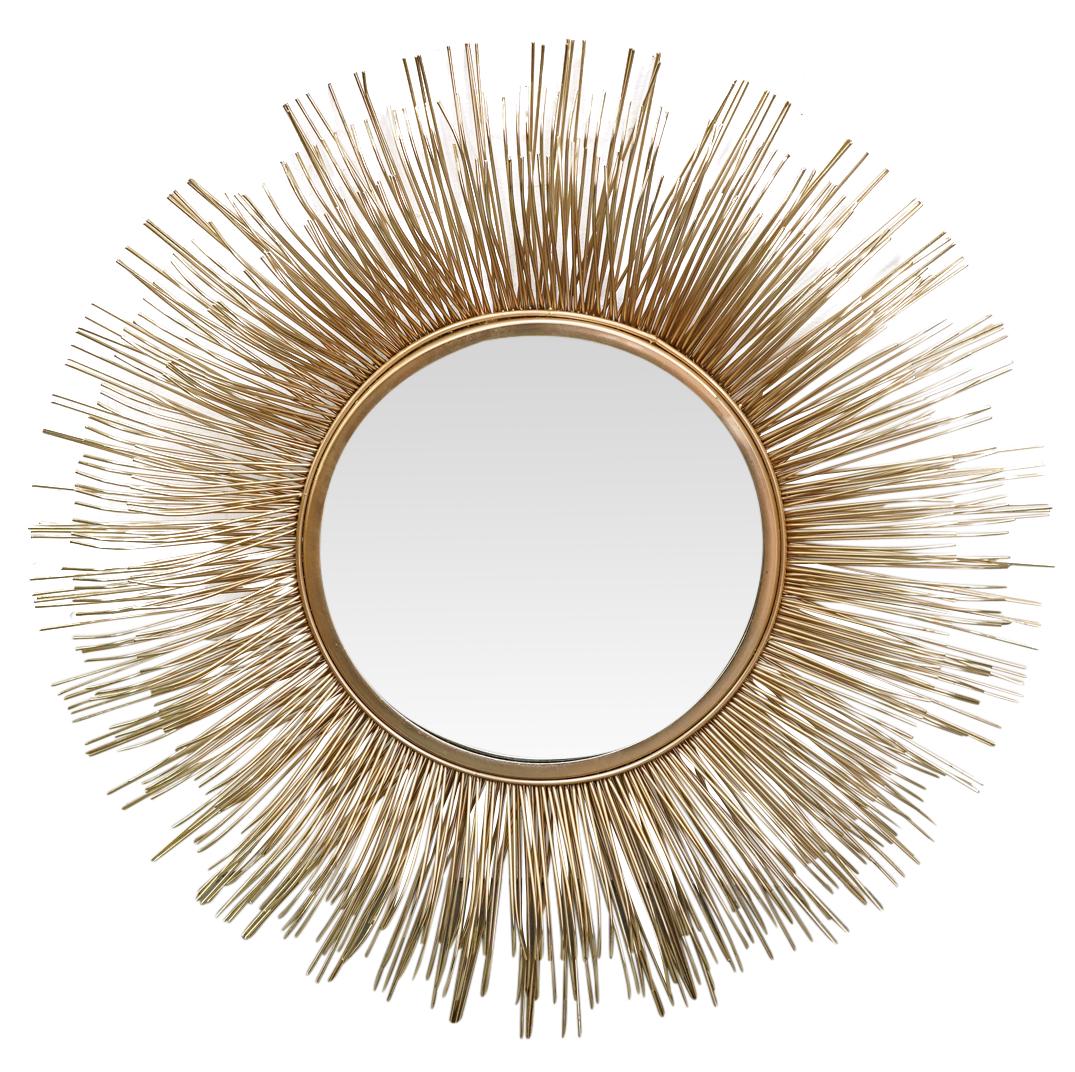 Circular Sculptural Metal Wall Mirror (1 of 5)