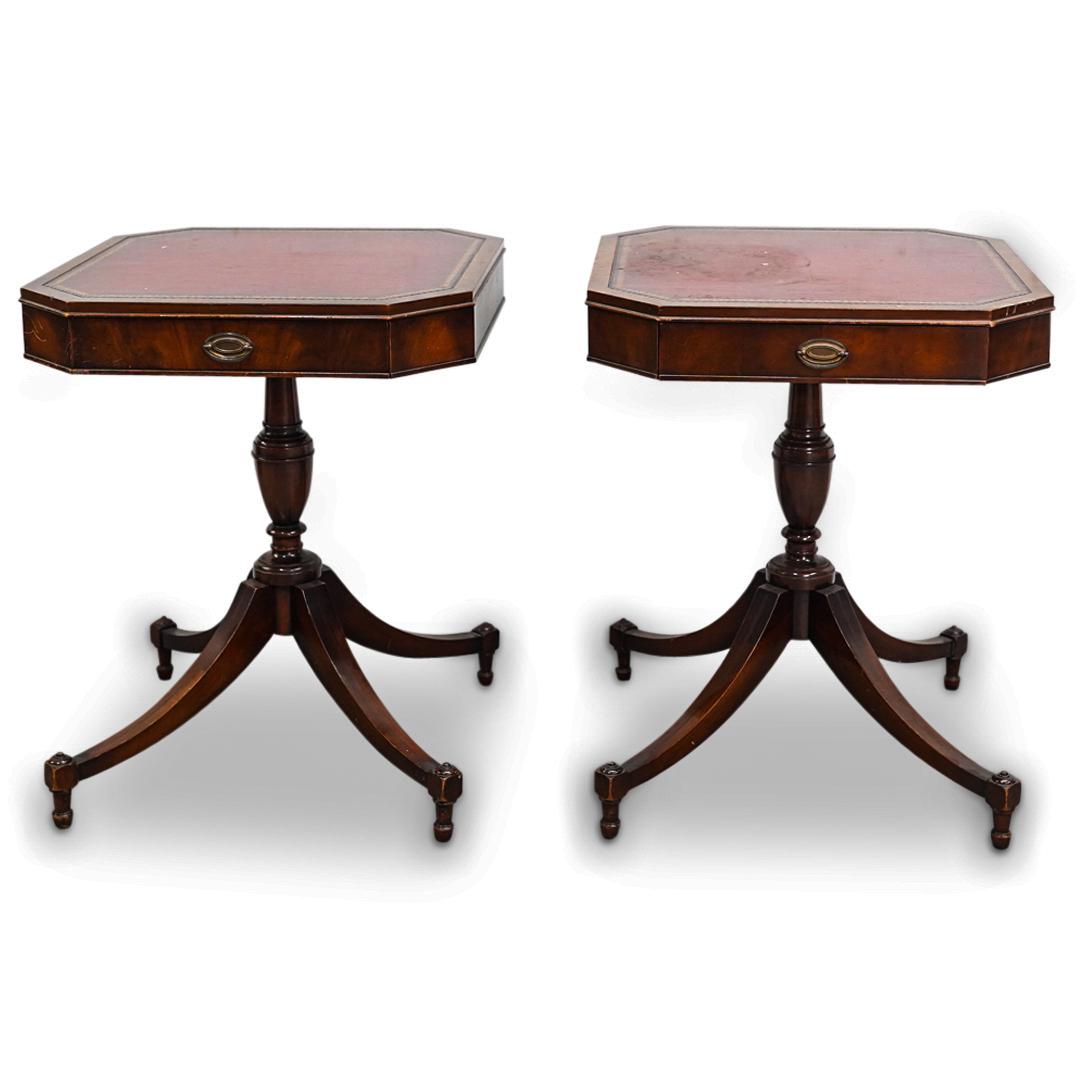 Pair of Antique Weiman Lacquered Wood Accent Tables (1 of 13)