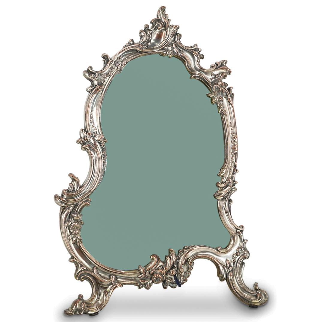 Vintage French Silver Plated Vanity Mirror (1 of 7)