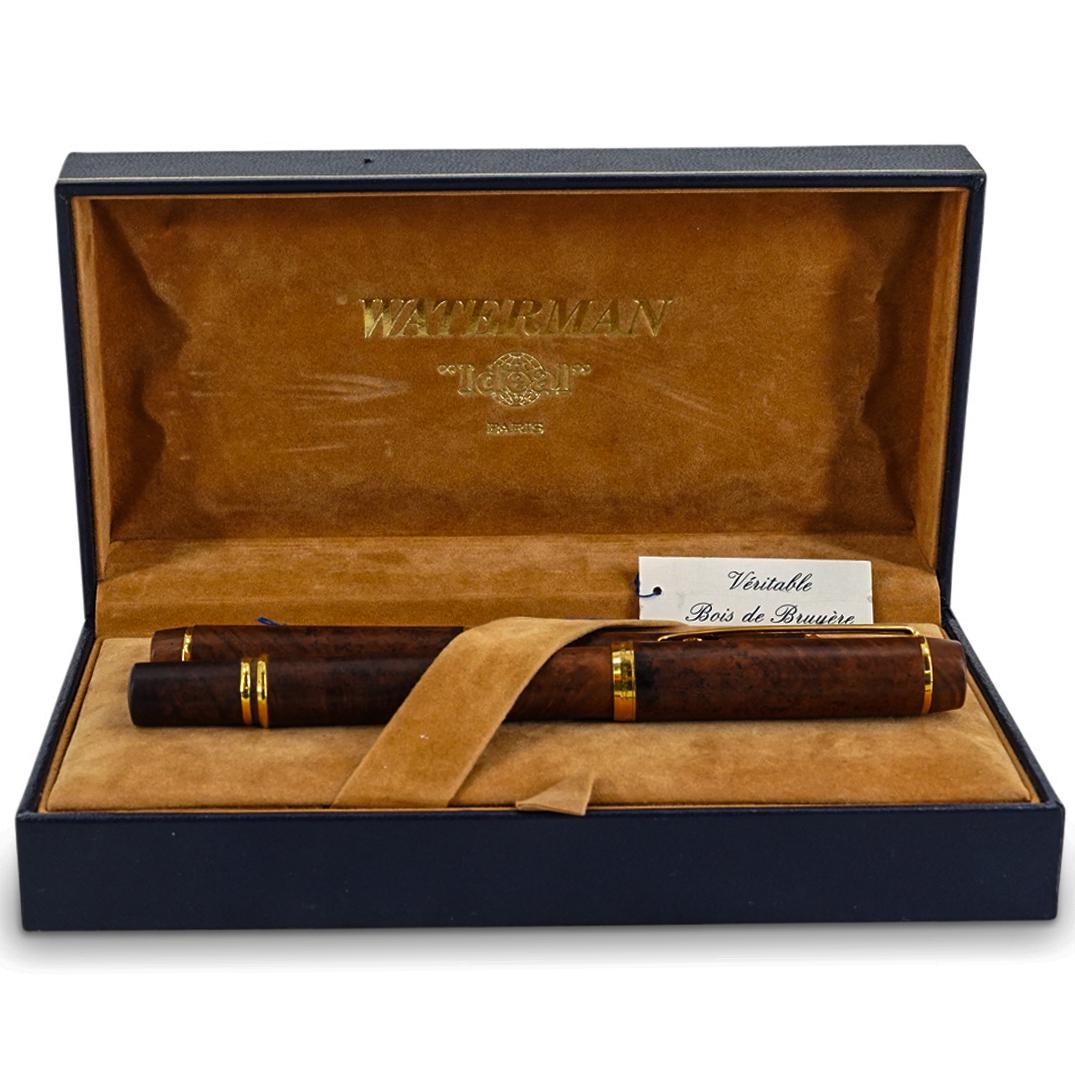 (2 Pc) Waterman "Ideal" 18K Briar Wood Two-Piece Writing Pen Set (1 of 12)