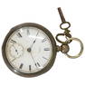 Antique A.W. Waltham Coin Silver Pocket Watch With Key