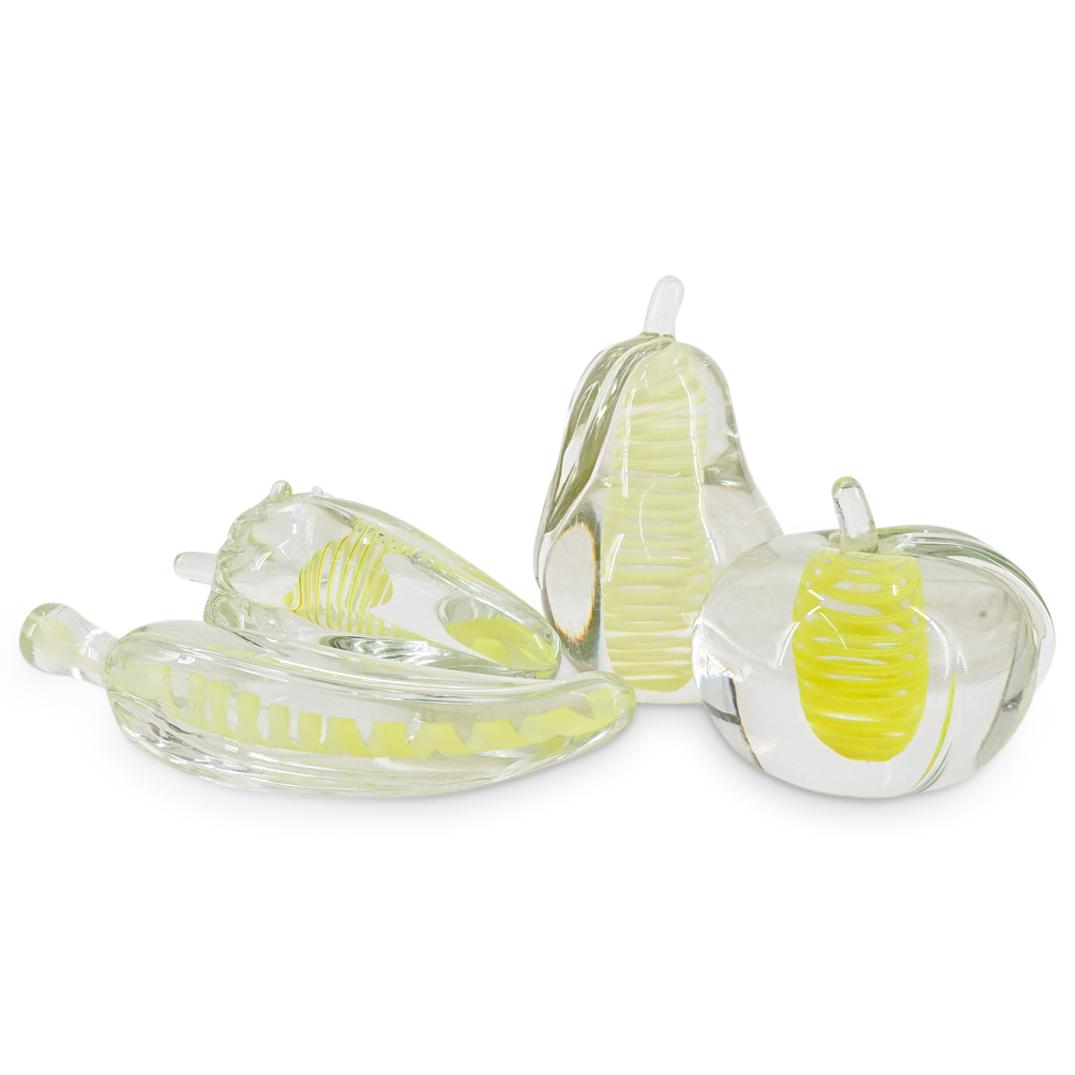 (4Pc) Murano Glass Fruit Sculptures (1 of 6)