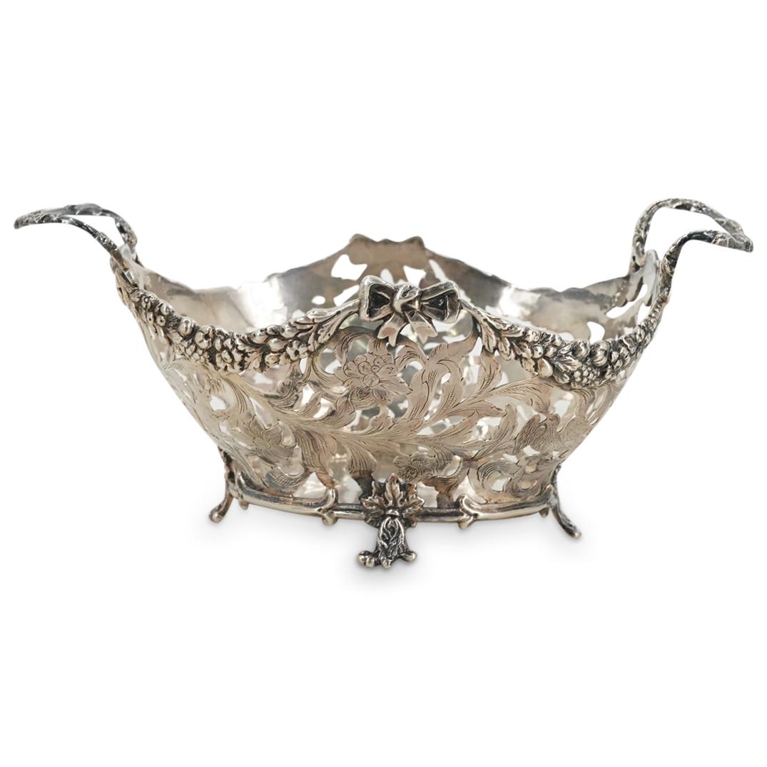 Antique English Sterling Silver Handled Basket (1 of 7)