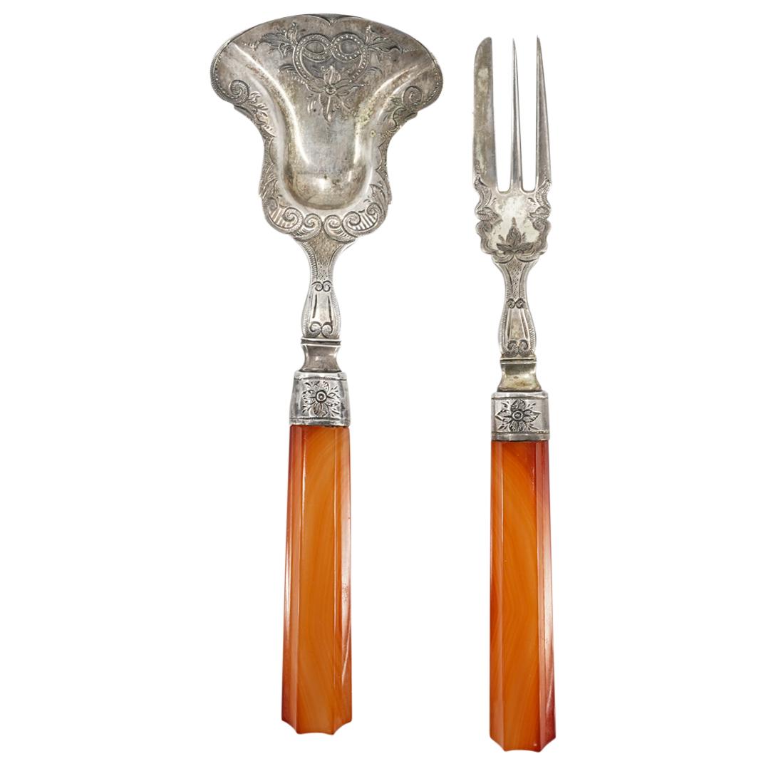 Antique Silver and Agate Utensils (1 of 6)