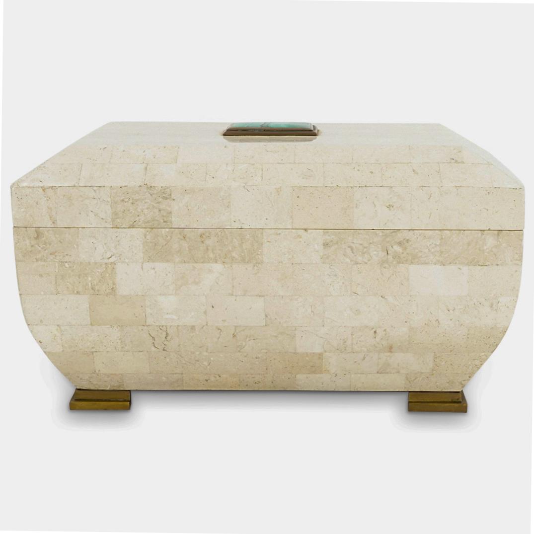 1970's Maitland Smith Tessellated Stone & Malachite Box (1 of 6)