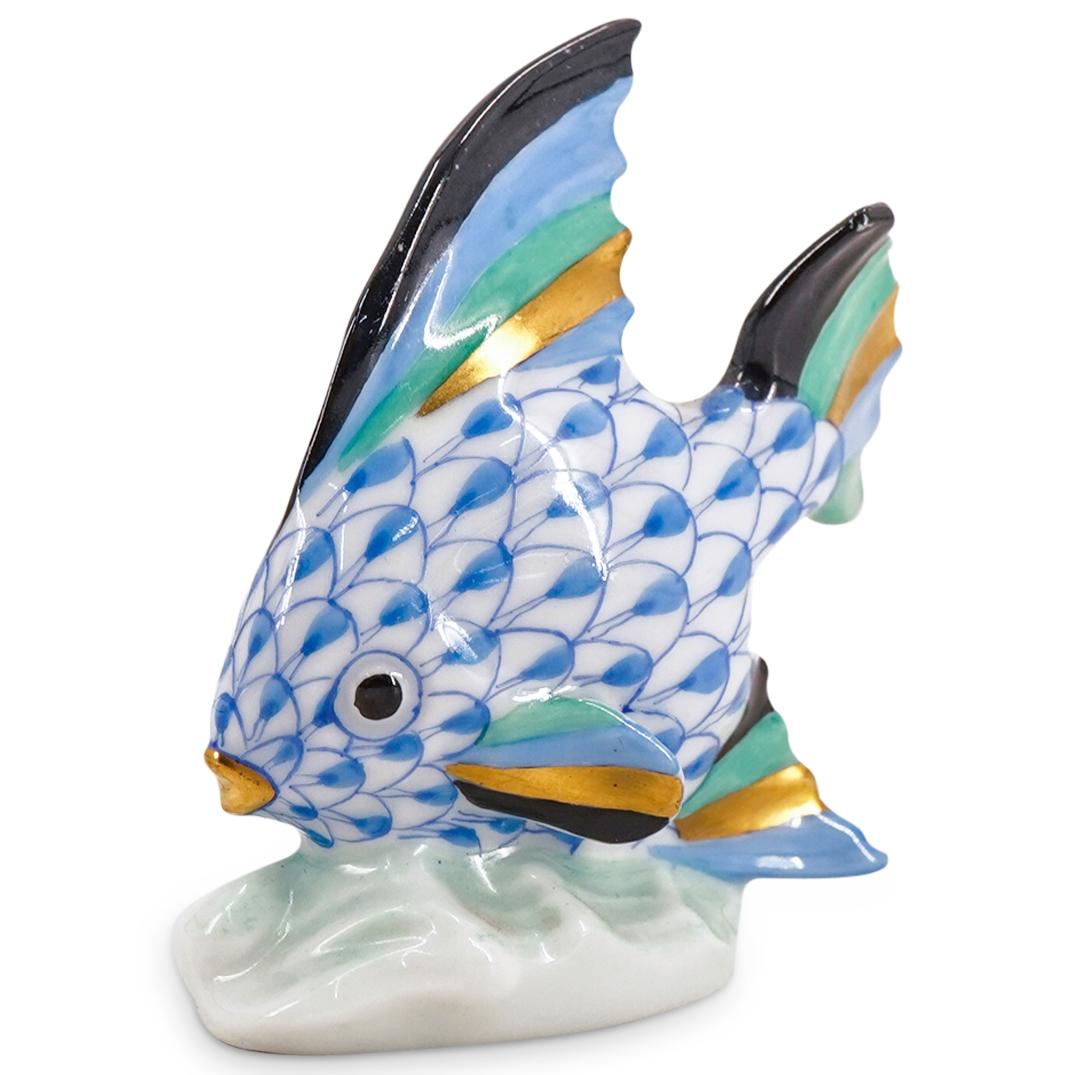 Herend Porcelain "Fish" Blue Fishnet Figurine (1 of 4)