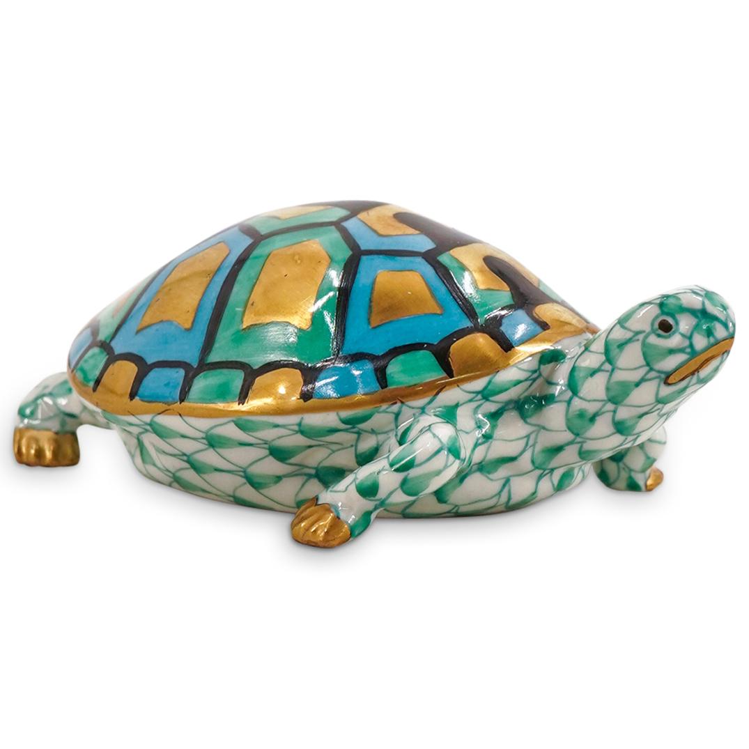 Herend Porcelain "Turtle" Green Fishnet Figurine (1 of 5)