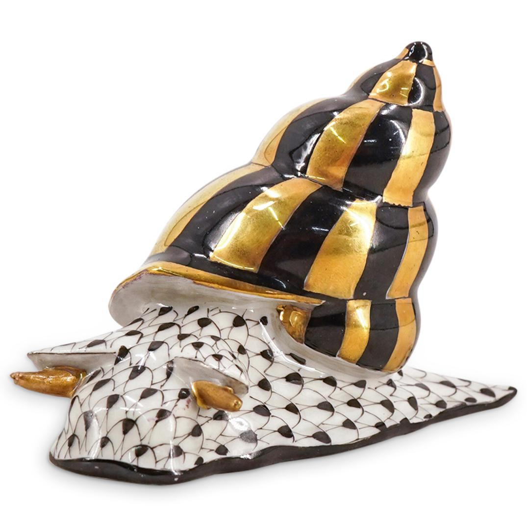 Herend Porcelain "Snail" Black Fishnet Figurine (1 of 4)