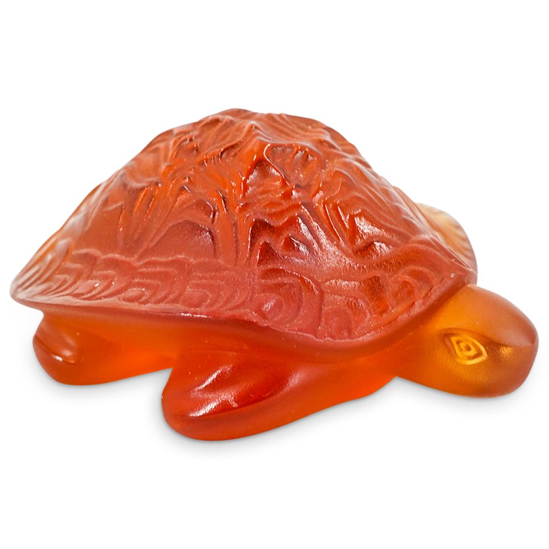 Lalique Crystal "Turtle" Amber Figurine Paperweight (1 of 5)