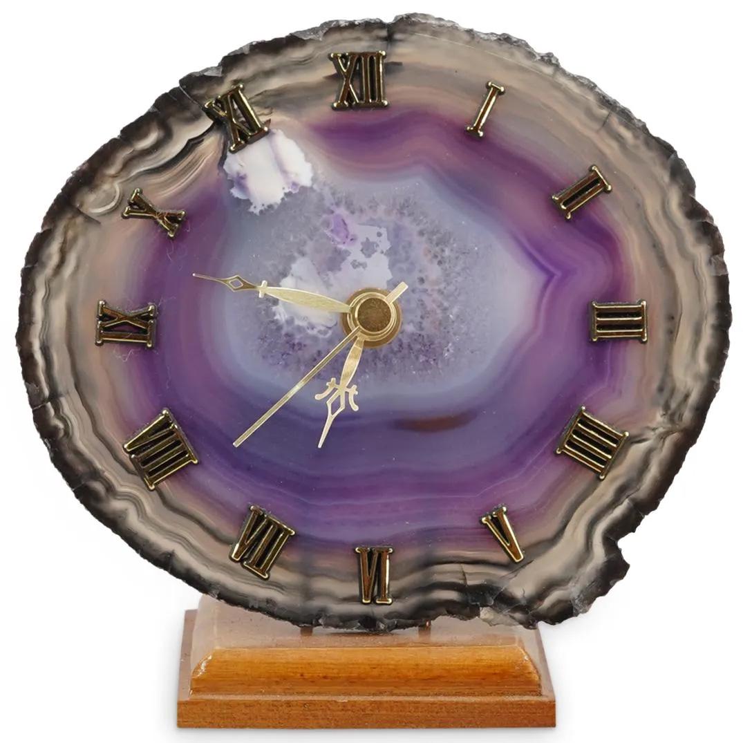 Purple Polished Agate Desk Clock (1 of 2)