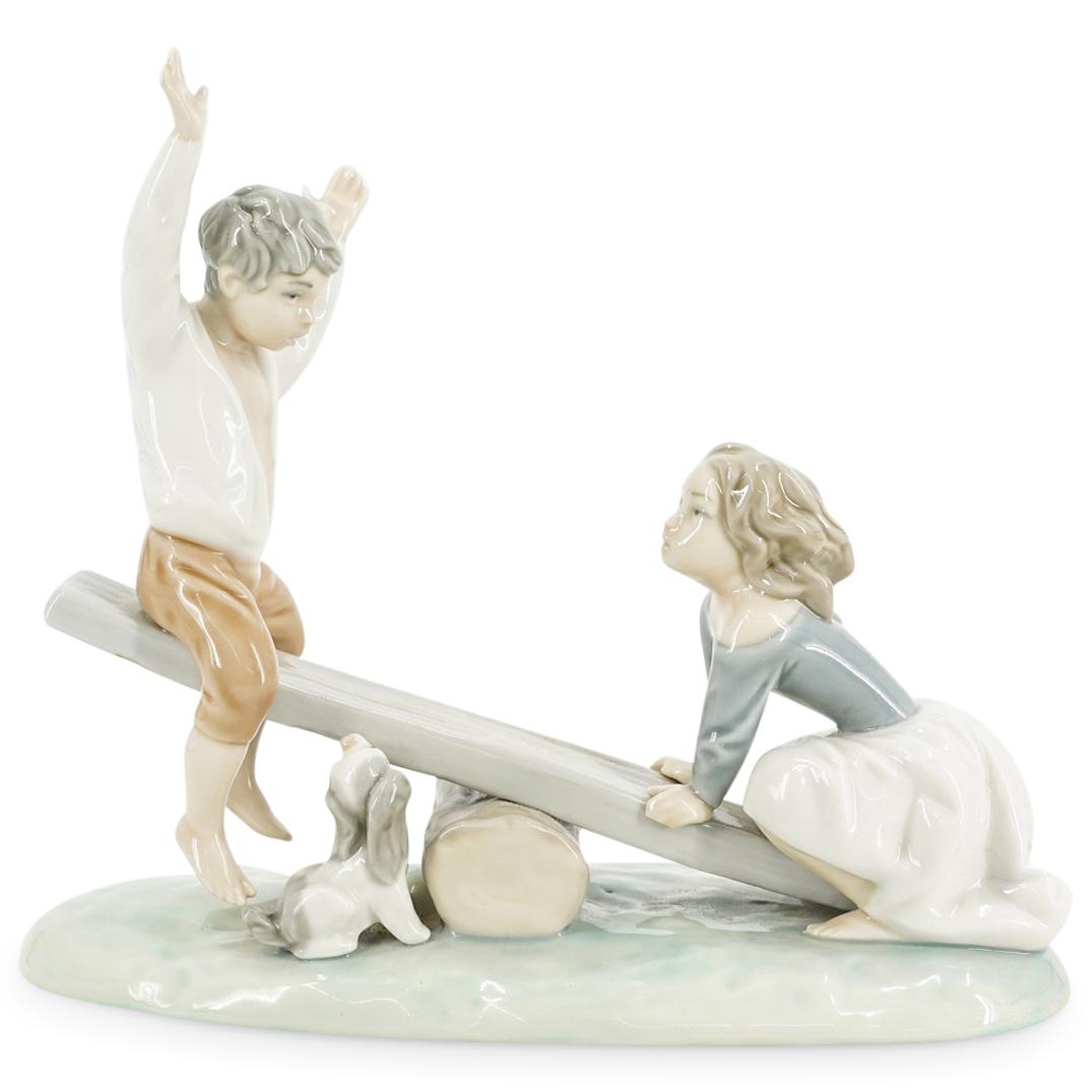 Lladro Porcelain "Seesaw" Children Playing Group Figurine (1 of 8)