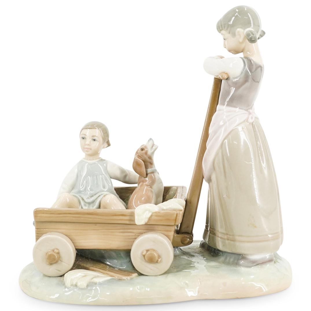 Lladro Porcelain "Girl With Wheelbarrow" Group Figurine (1 of 8)
