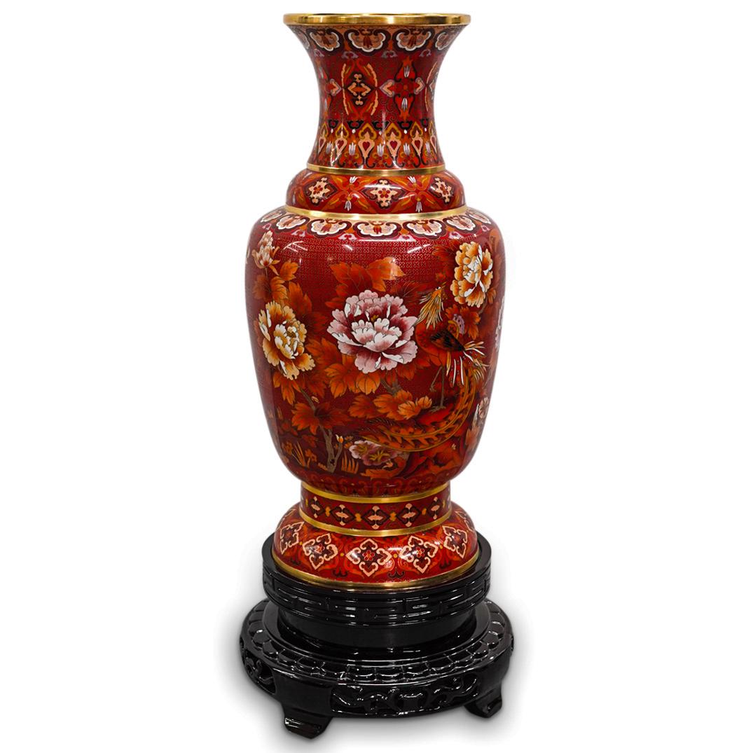 Large Chinese Red Cloisonne Vase (1 of 11)