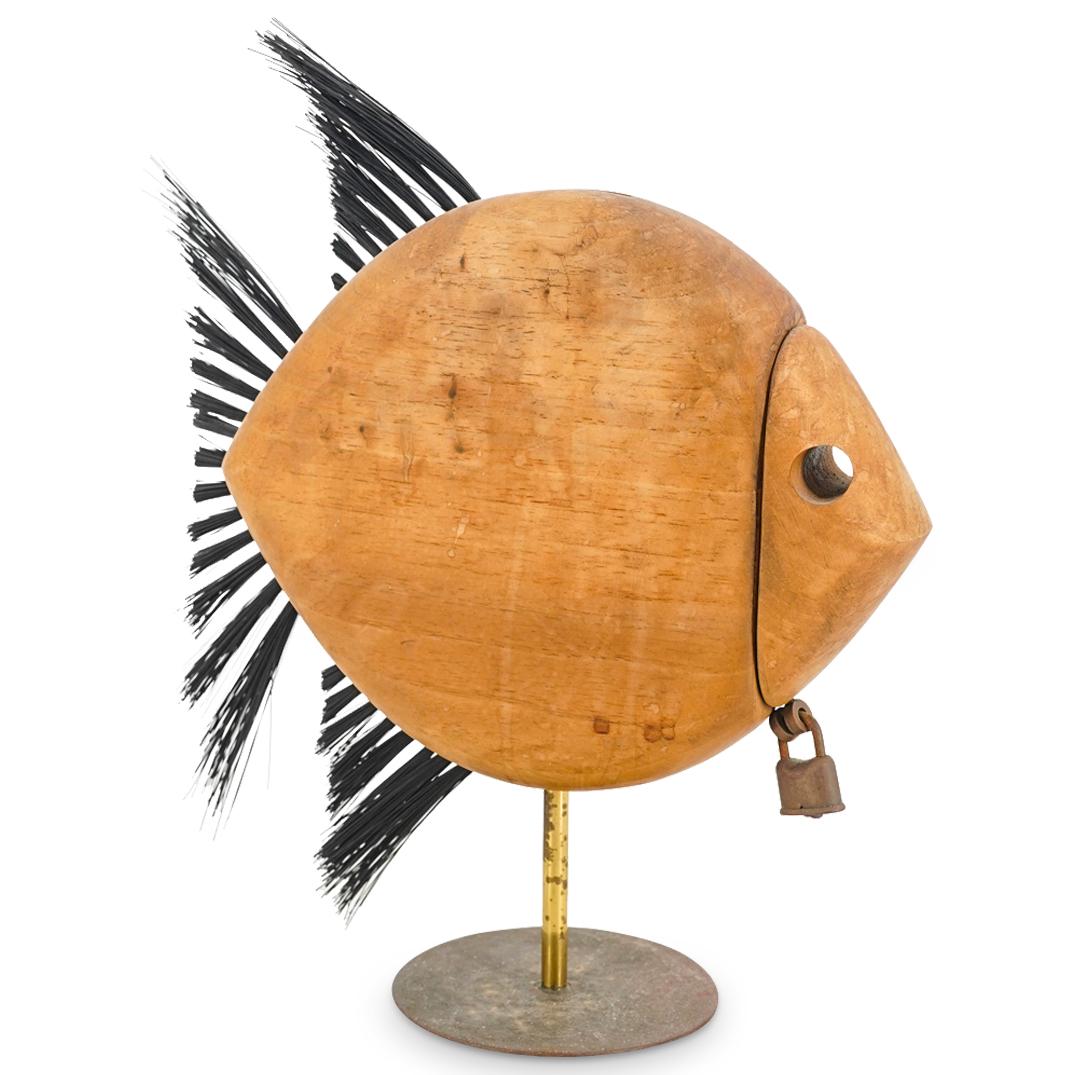 Mid Century Modern Carl Aubock II Wood Coin Bank Model 4946 (1 of 7)