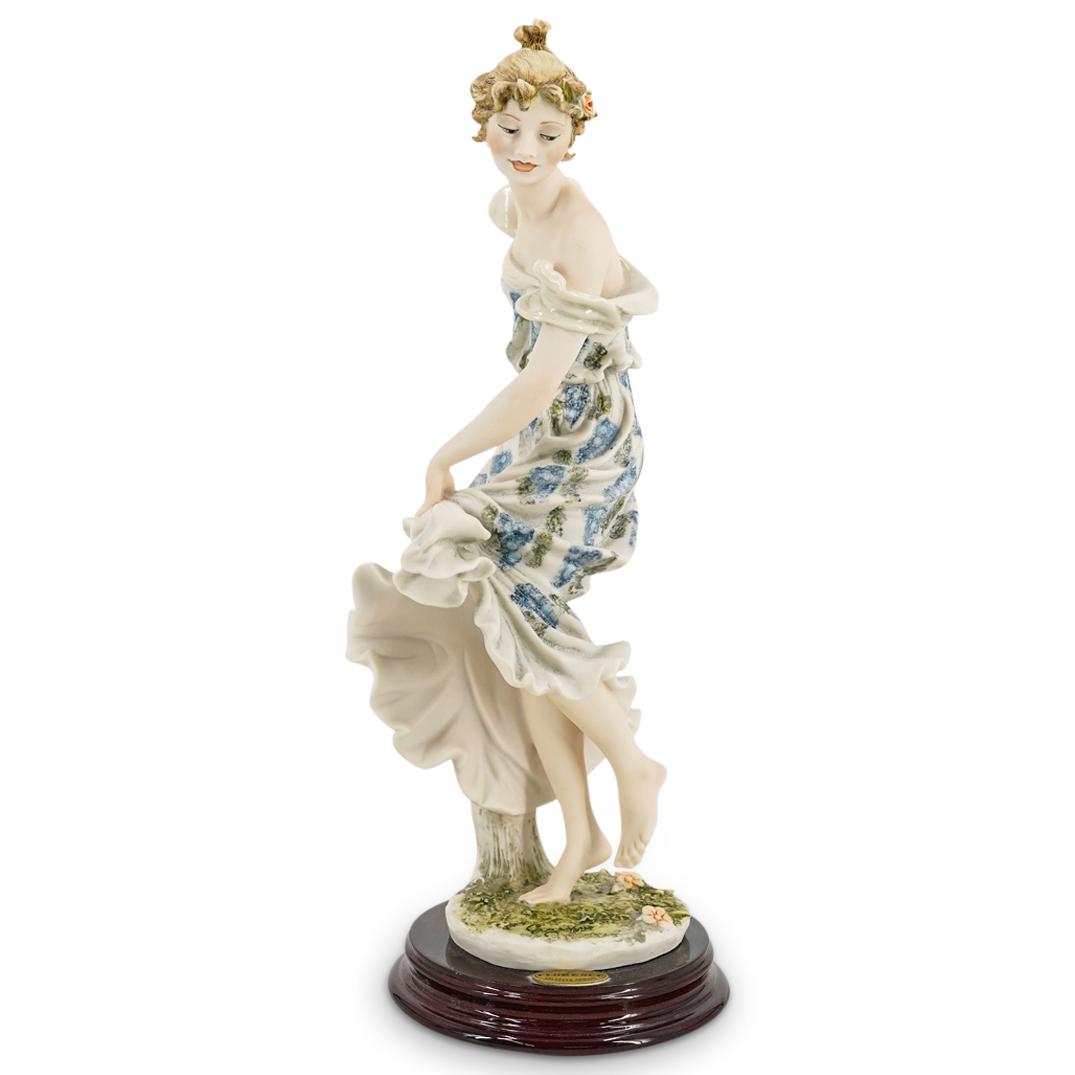 Limited Edition G. Armani "Allegra" Capodimonte Porcelain Figurine: DESCRIPTION: A Limited Edition Giuseppe Armani Capodimonte Florence porcelain figurine. Model "Allegra".1996 Members only redemption piece. With wooden base. Marked with the Capodimonte, Florence and 