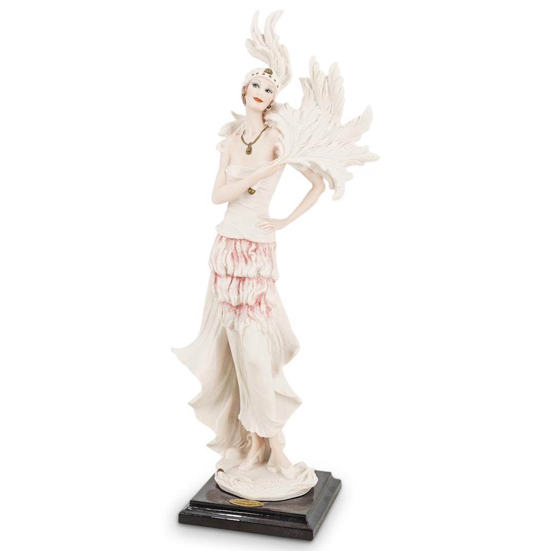G. Armani "Stephanie" Capodimonte Porcelain Figurine: DESCRIPTION: A Giuseppe Armani Capodimonte Florence porcelain figurine. Model "Stephanie". With wooden base. Marked with the Capodimonte, Florence and Giuseppe Armani signature hallmarks. SERIAL #:129