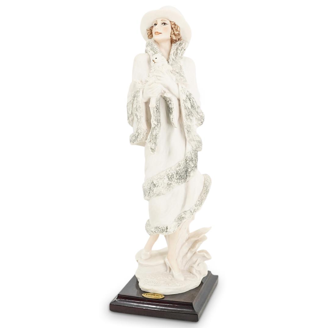 G. Armani "Holly" Capodimonte Porcelain Figurine: DESCRIPTION: A Giuseppe Armani Capodimonte Florence porcelain figurine. Model: "Holly". With wooden base. Marked with the Capodimonte, Florence and Giuseppe Armani signature hallmarks. SERIAL #:191F M
