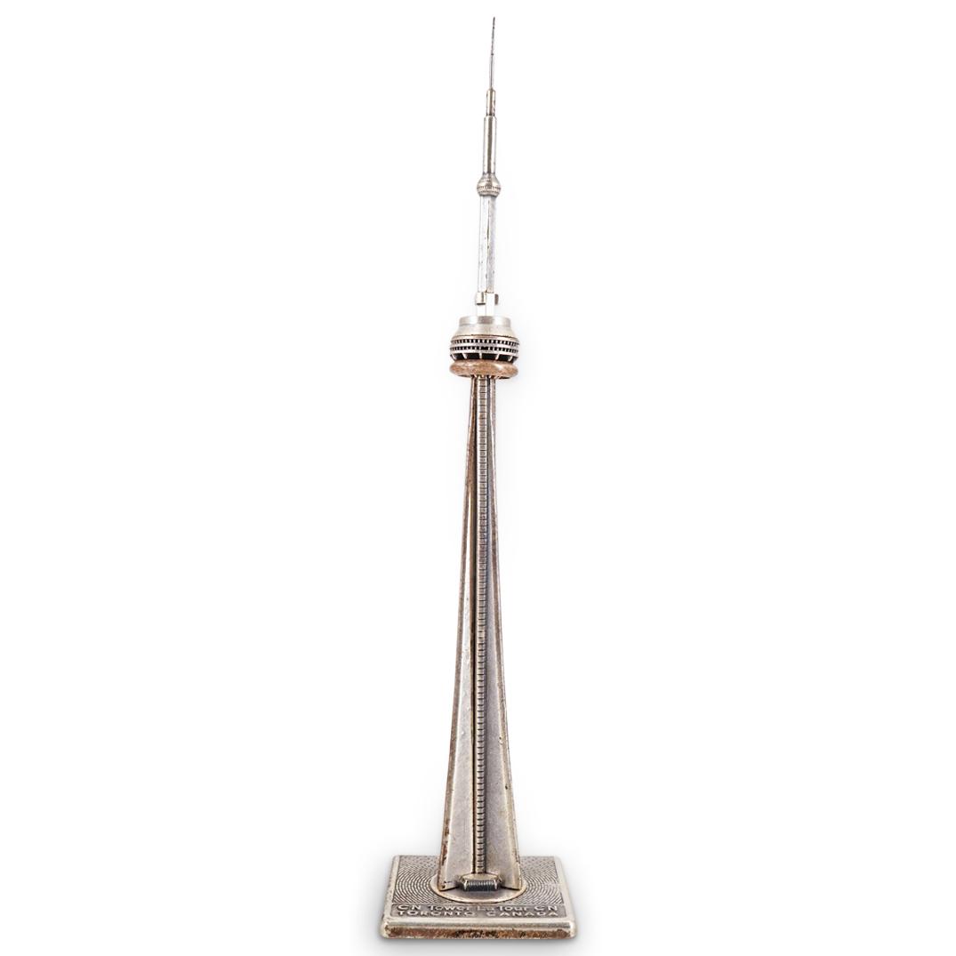 1990's CN Tower Toronto Canada 11" Metal Souvenir Building (1 of 7)