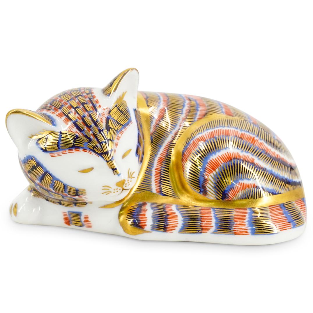 Royal Crown Derby Imari Porcelain "Sleeping Kitten" Figurine (1 of 4)