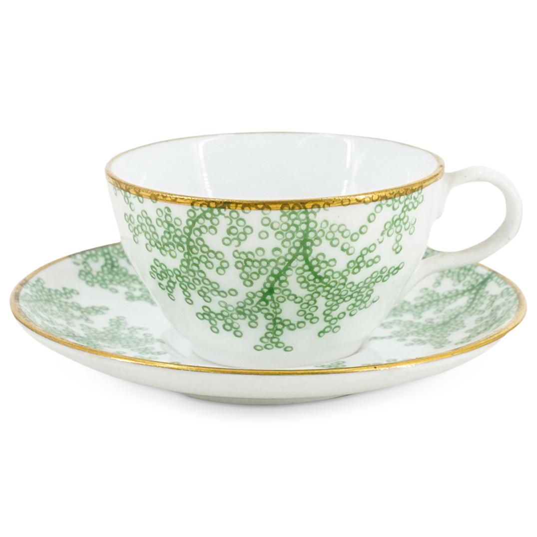 (2 Pc) English Spode Porcelain Miniature Tea Cup & Saucer Set (1 of 3)