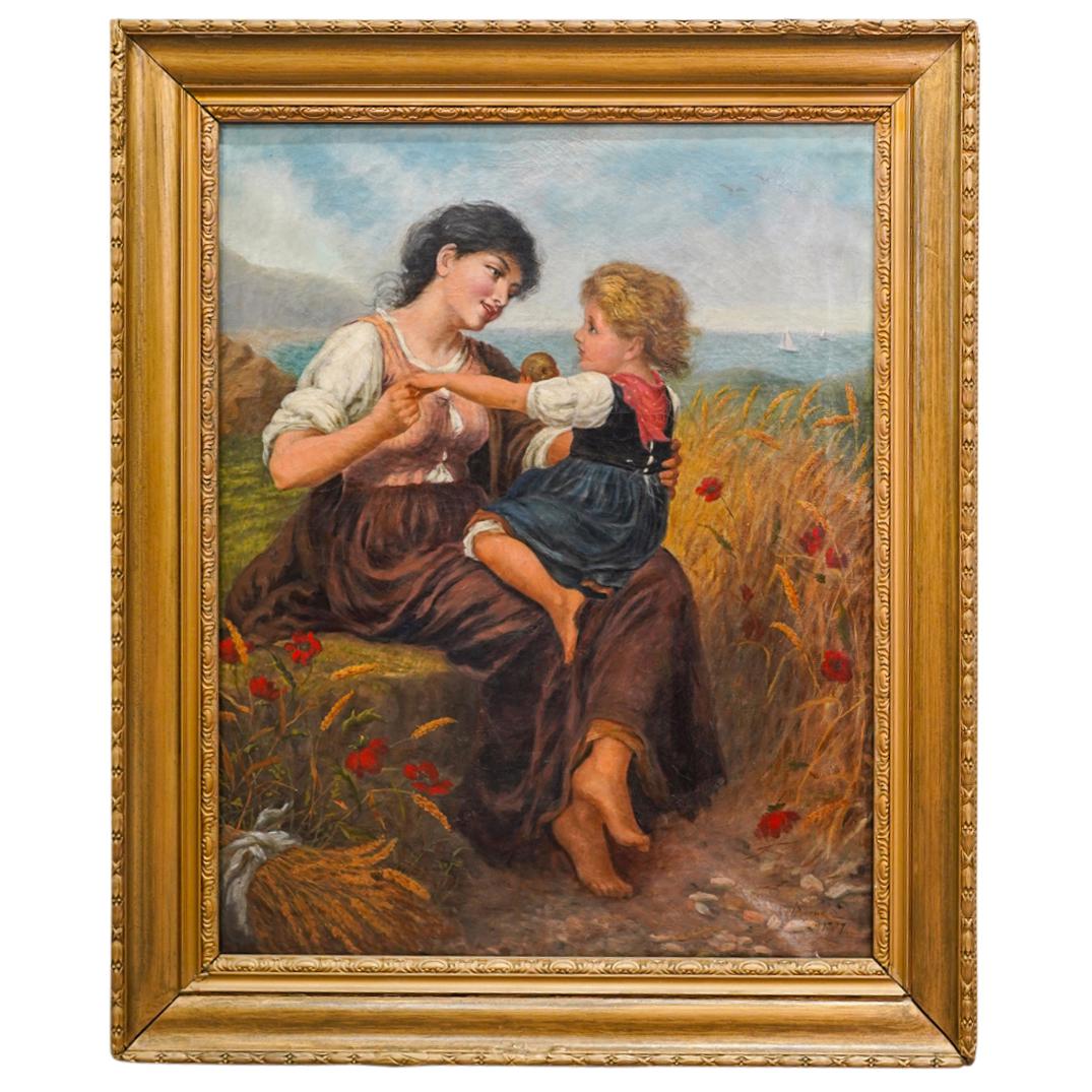 S. Osborne Antique English School Oil Painting on Canvas (1 of 12)