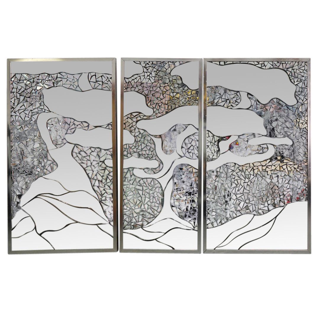 Set of Three Mid Century Mosaic Wall Mirrors (1 of 5)