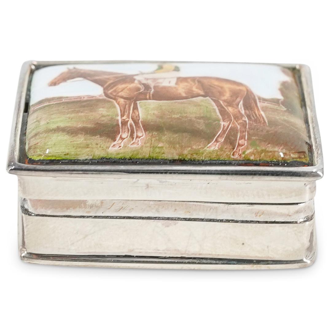 Sterling Silver Equestrian Pill Box (1 of 3)
