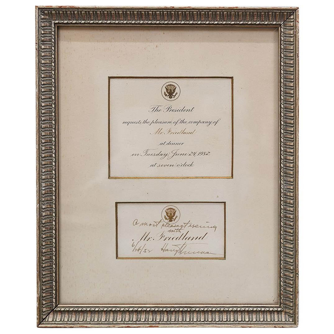 Harry Truman Hand Signed White House Invitation (1 of 5)