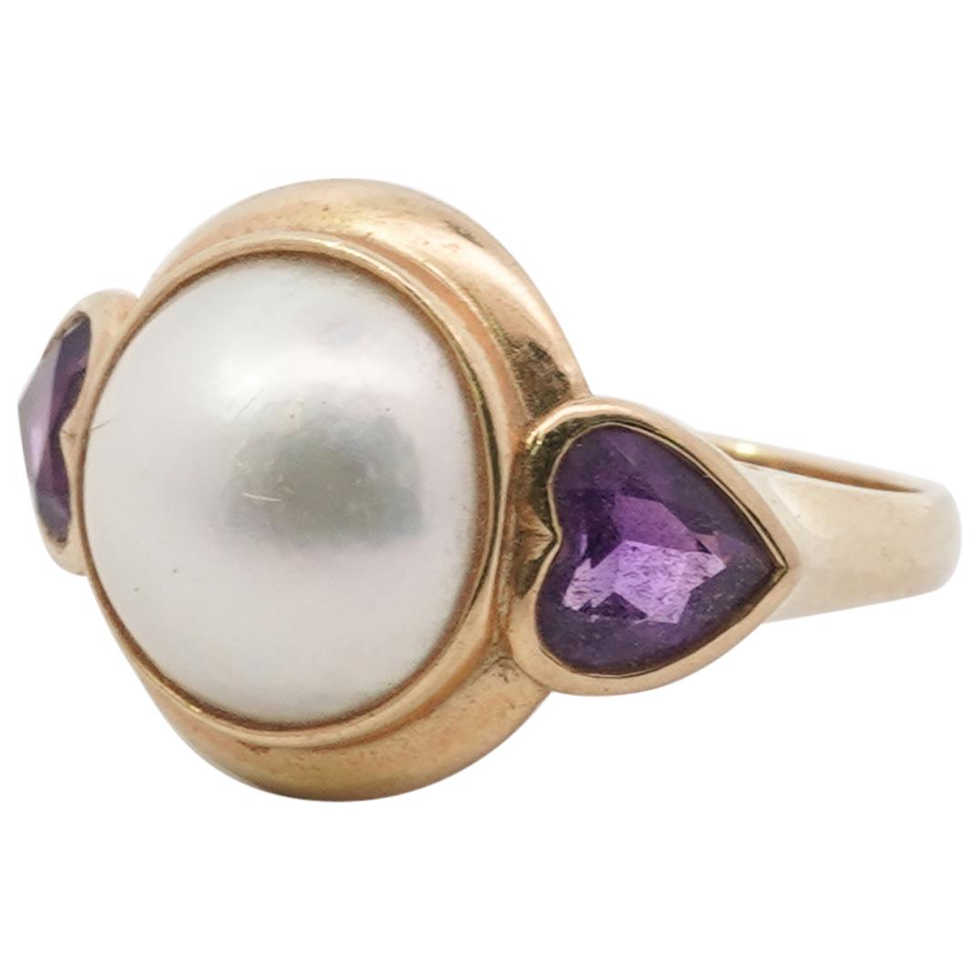 14k Gold Pearl and Amethyst Ring (1 of 4)