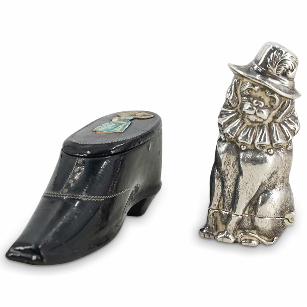 (2 Pc) Sterling Silver And Papier Mache Match Holders (1 of 4)