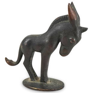 Austrian Richard Rohac Bronze Donkey Figurine: DESCRIPTION: An Austrian bronze donkey by artist Richard Rohac, stamped along the underside "Made In Austria" with Double "R" artist mark. CIRCA: Early-Mid 20th Century ORIGIN: Austria DIMENSIONS: H: