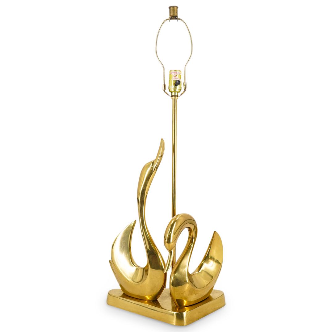 Mid Century Modern Metal Swan Table Lamp (1 of 7)