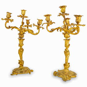 Pair Of Antique French Bronze Candelabras (1 of 7)