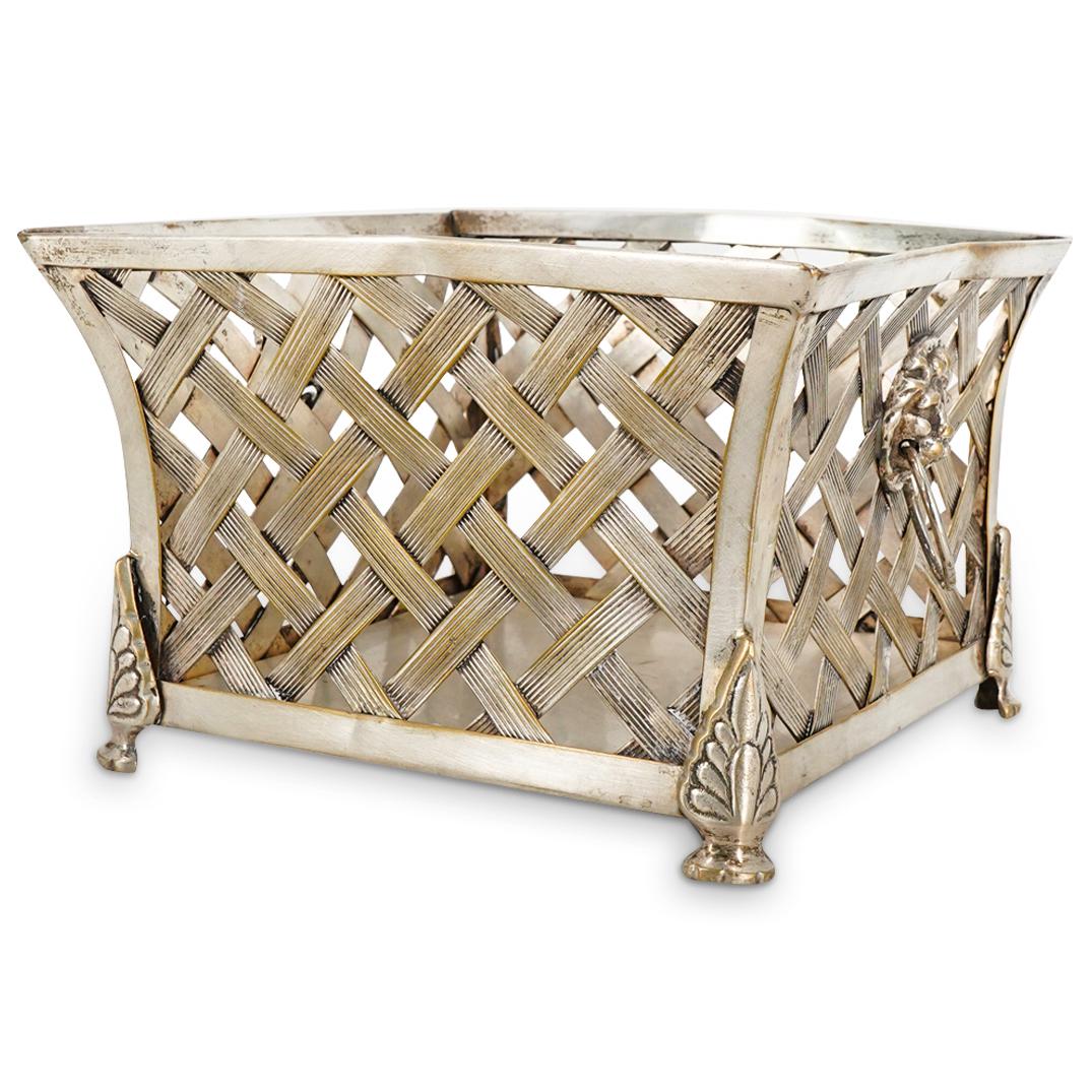Silver Plated Open Work Four Footed Basket (1 of 5)