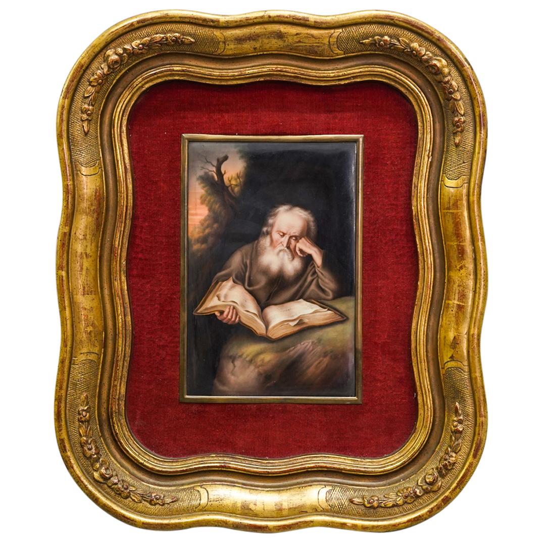 19th Century "The Hermit" Porcelain Plaque (1 of 5)