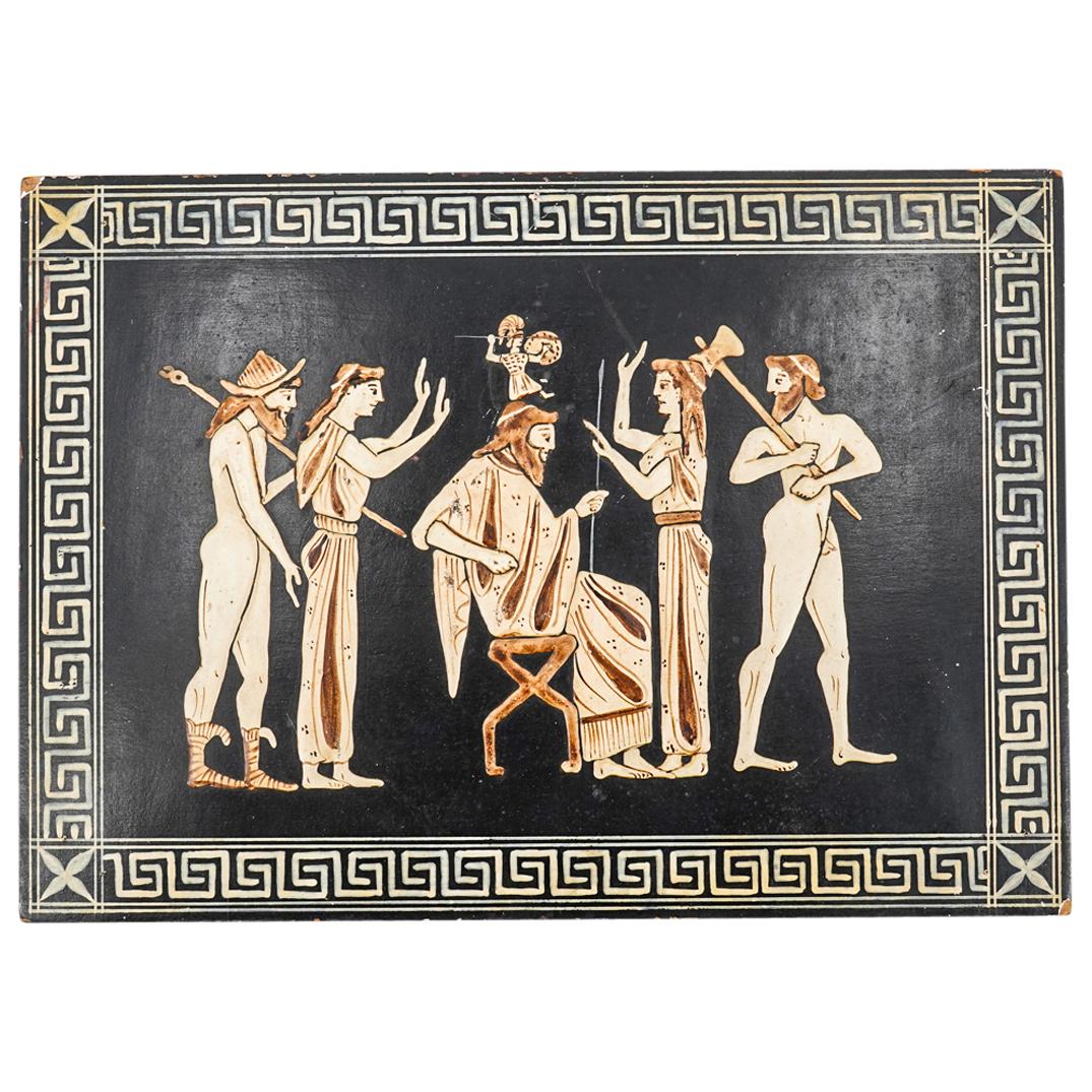 Hand Painted "Zeus & Newborn Athena" Greek Mythology Wooden Wall Plaque (1 of 4)