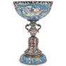 Russian Silver Gilt Cloisonne Enamel Chalice