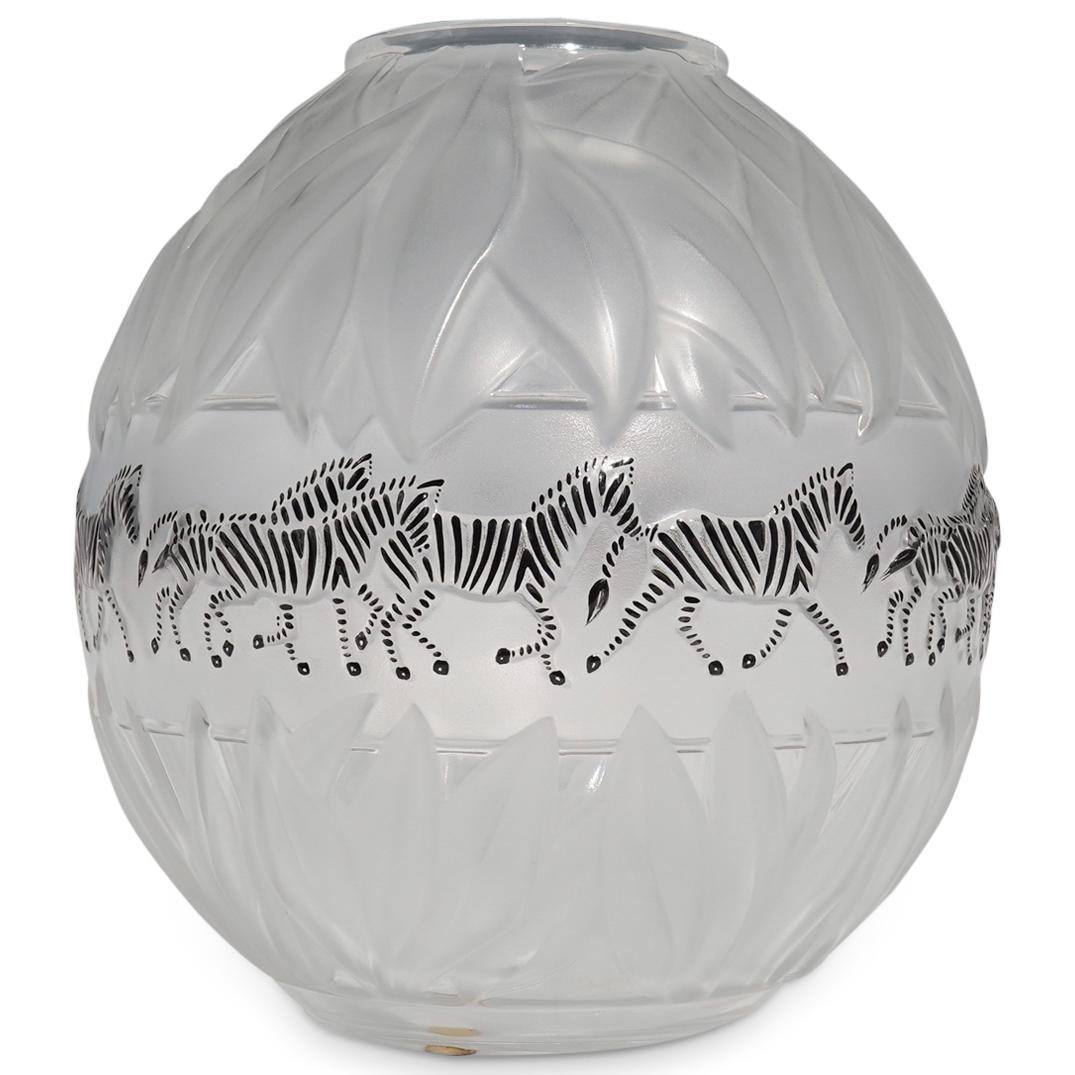 Lalique Crystal "Tanzania Zebra" Vase (1 of 8)