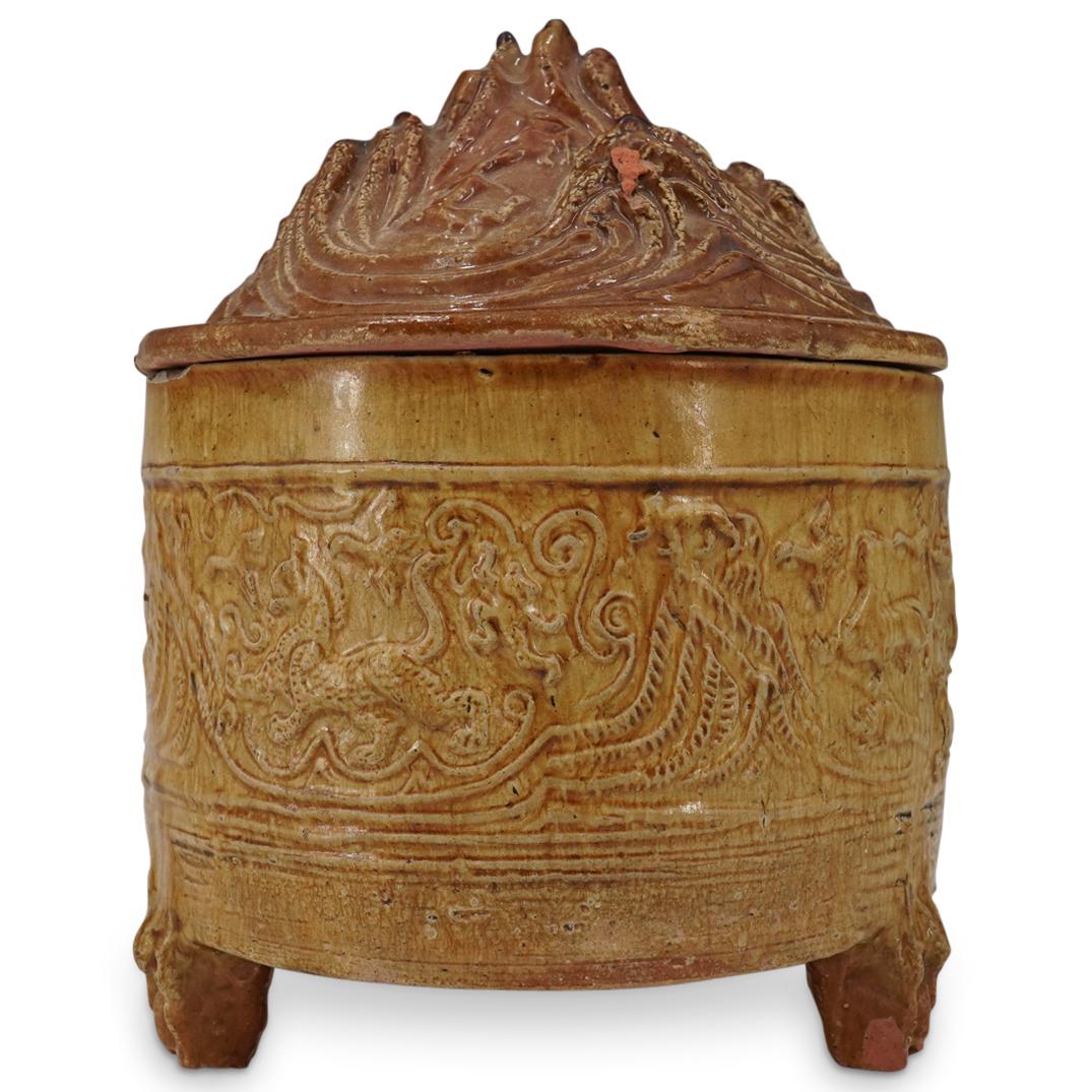 Chinese Han Dynasty Hill Jar With Lid (1 of 17)