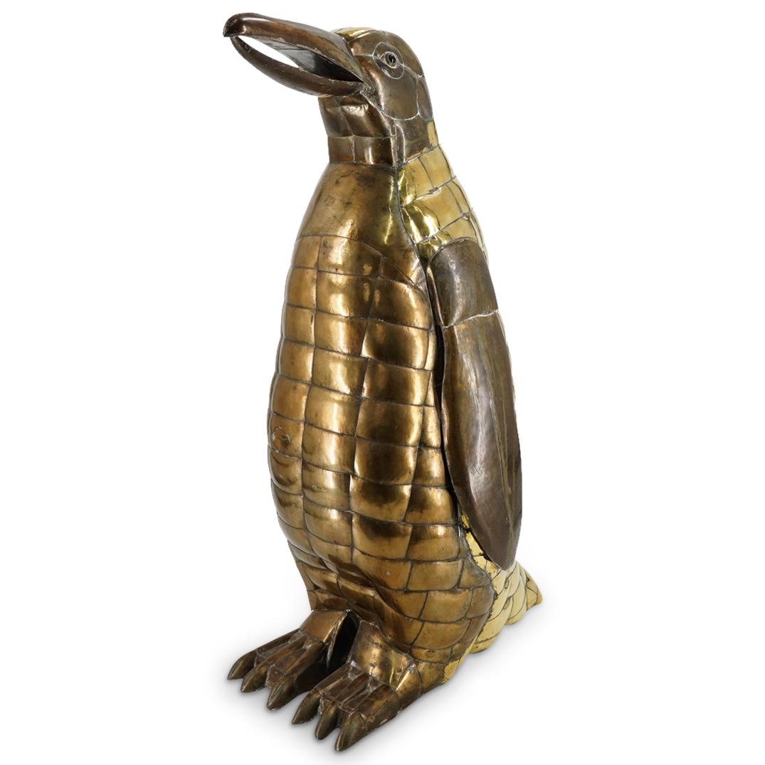 Sergio Bustamante (Mexican, b.1949) Lifesize Welded Brass & Copper Penguin (1 of 7)