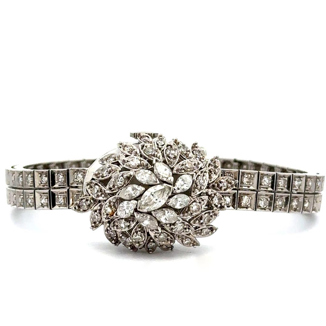 Vintage Lucien Piccard 14k Gold and 3.5ct Hidden Bracelet Watch (1 of 5)